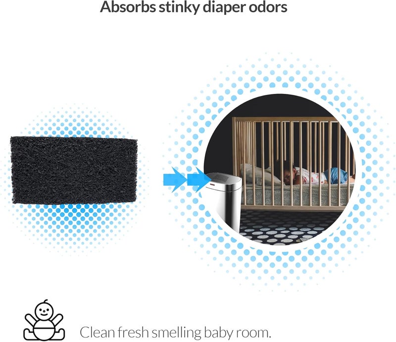 BIODEFENSOR Carbon Odor Filter Compatible with Itouchless Trash Cans - Made in USA - Absorbs Odors, Stink, Diaper Smells & Garbage Deodorizer Eliminator, 4-Pack - Image 5